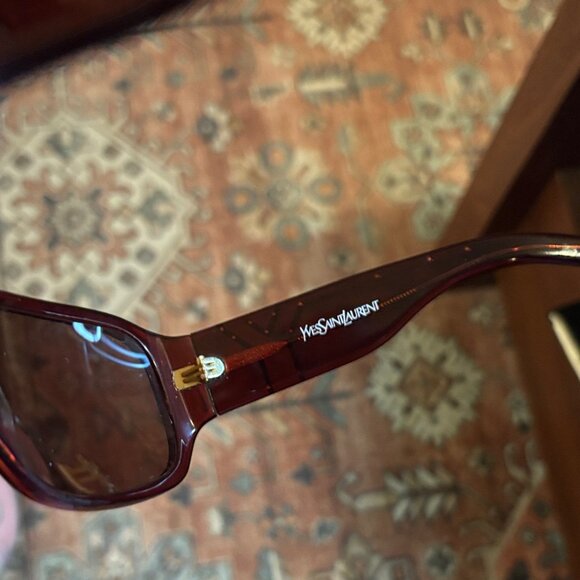 Vintage Y2K Yves Saint Laurent YSL 6207 Burgundy Red Sunglasses - Picture 6 of 10
